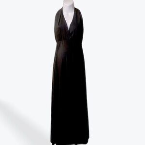 Elegant Black Halter Maxi Dress